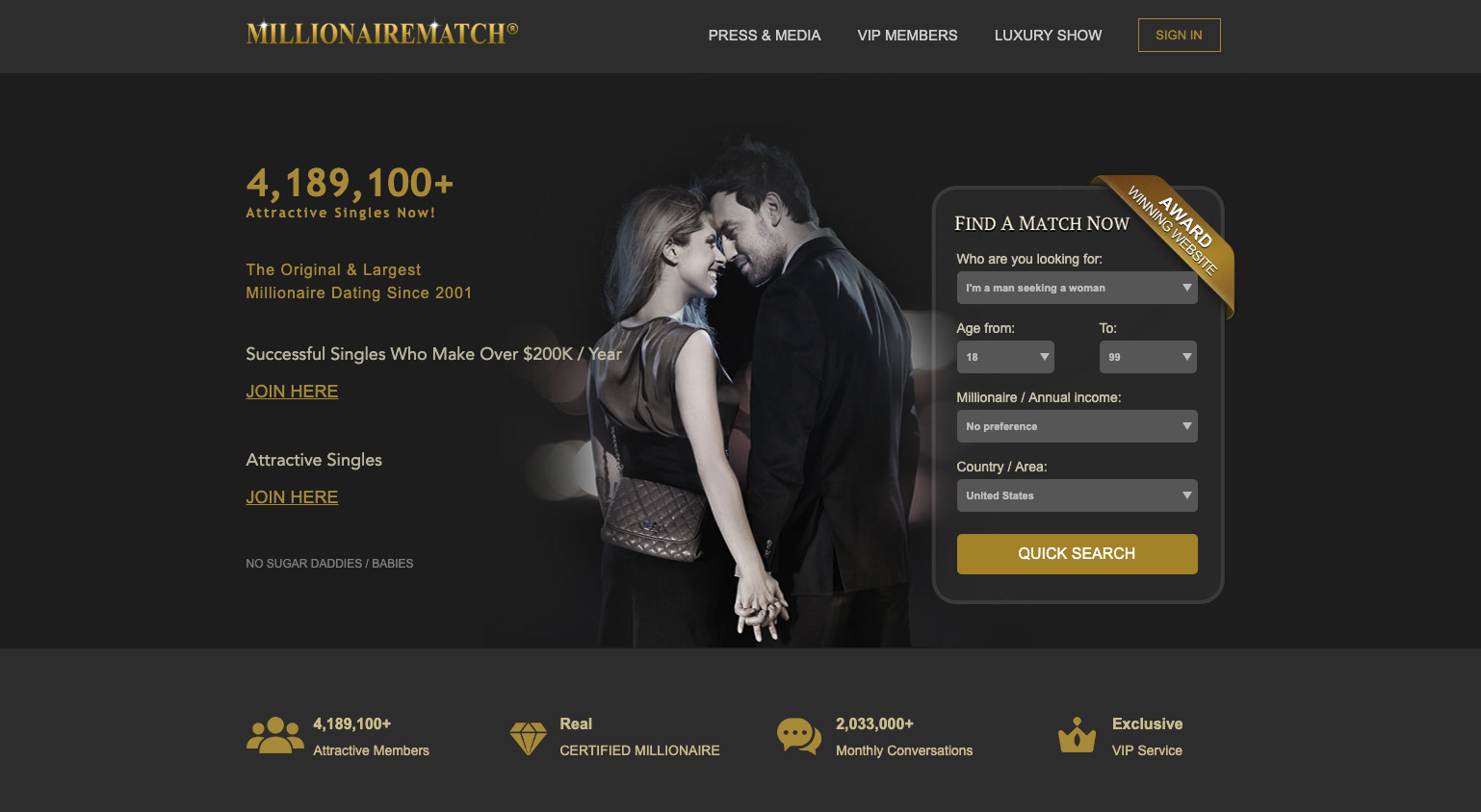 free dating sites for rich singles
